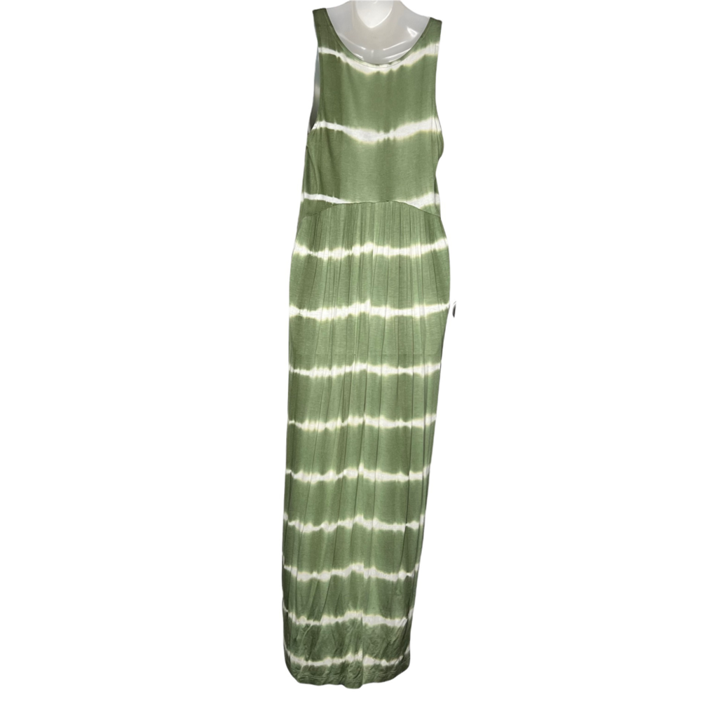 Goldspark Green and White Tie Dye Maxi Dress Small